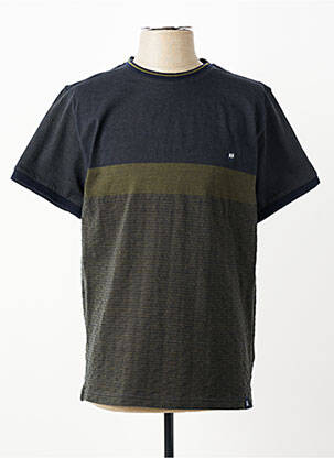 T-shirt coupe droite manches courtes bleu REVER MILE homme
