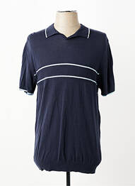 Pull stretch manches courtes bleu REVER MILE homme