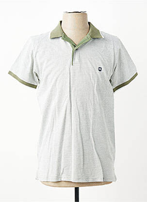 Polo tissage chiné manches courtes vert REVER MILE homme