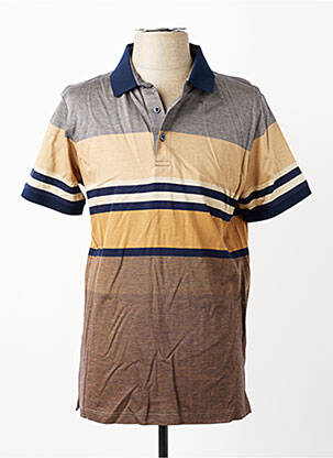 Polo tissage jersey manches courtes marron REVER MILE homme