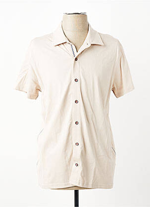 Chemise manches courtes coupe cintrée beige REVER MILE homme