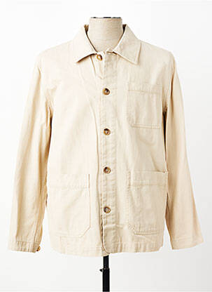 Veste casual fermeture boutonnée sur le devant beige REVER MILE homme