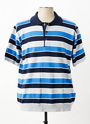 Pull col polo manches courtes bleu BERACAMY homme