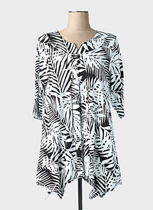 Tunique manches courtes tissage jersey noir OLIVER JUNG femme