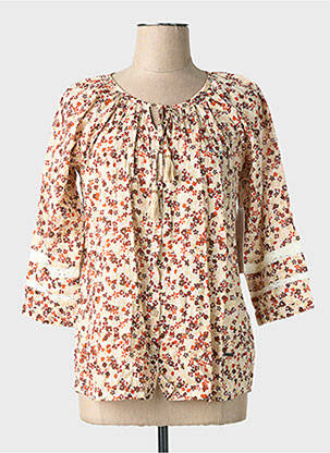 Blouse imprimé fleurs manches 3/4 orange AGATHE & LOUISE femme