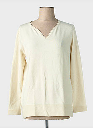 Pull col v manches longues beige BARBARA LEBEK femme