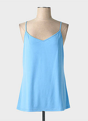 Top coupe cintrée fines bretelles bleu EDAS femme