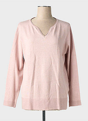 Pull col v manches longues rose BARBARA LEBEK femme