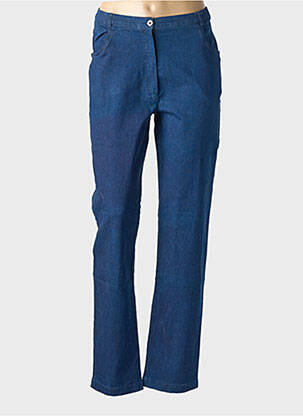 Jeans coupe slim poches taille haute bleu LEWINGER femme