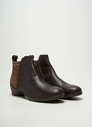 Bottines/boots cubain talon de 4 à 6cm marron TBS femme