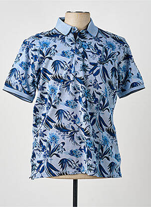 Polo stretch manches courtes bleu MONTE CARLO homme