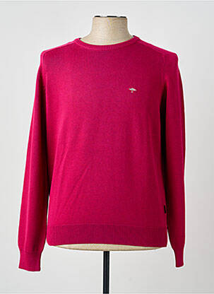 Pull maille souple et aérée manches longues rose FYNCH-HATTON homme