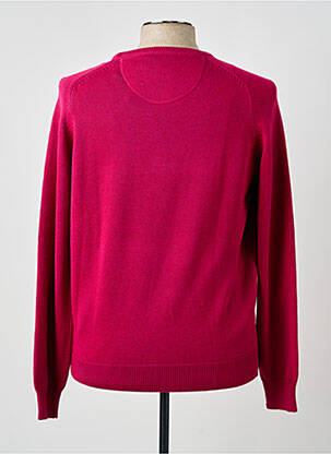 Pull maille souple et aérée manches longues rose FYNCH-HATTON homme