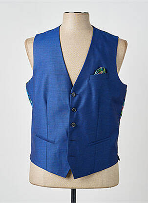 Gilet sans manche bi-matiére bleu MONSIEUR HECTOR homme