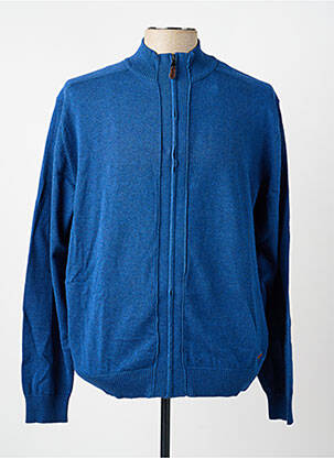 Gilet manches longues tissage chiné bleu REDMOND homme