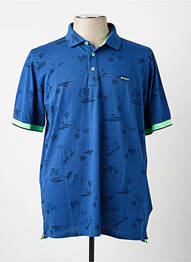 Polo tissage jersey manches courtes bleu NEW ZEALAND AUCKLAND homme