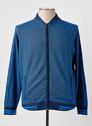 Gilet manches longues col v bleu MONTE CARLO homme