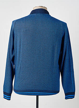 Gilet manches longues col v bleu MONTE CARLO homme