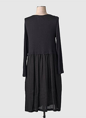 Robe mi-longue manches longues manches longues noir ORTO BOTANICO femme