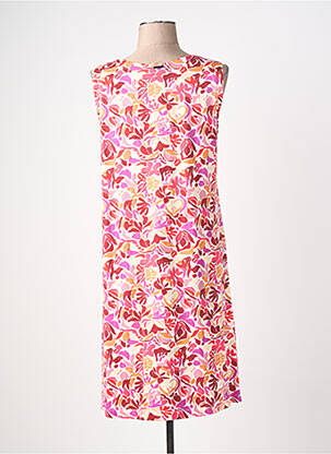 Robe mi-longue imprimé fleurs sans manche rose AGATHE & LOUISE femme