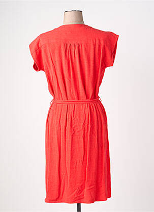 Robe mi-longue tissage crêpe manches courtes rouge LE PETIT BAIGNEUR femme