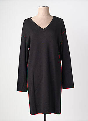 Robe pull col v manches longues noir LE PETIT BAIGNEUR femme