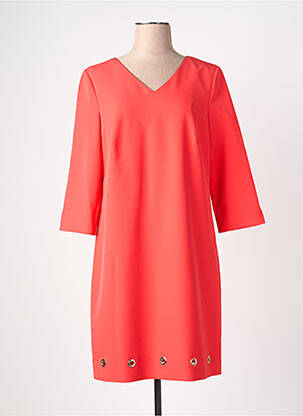 Robe courte manches 3/4 manches 3/4 orange COMMA, femme