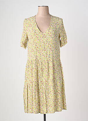 Robe mi-longue coupe fluide manches courtes vert LE PETIT BAIGNEUR femme