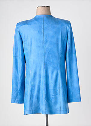 Manteau long coupe cintrée sans capuche bleu EXTENZO PARIS femme