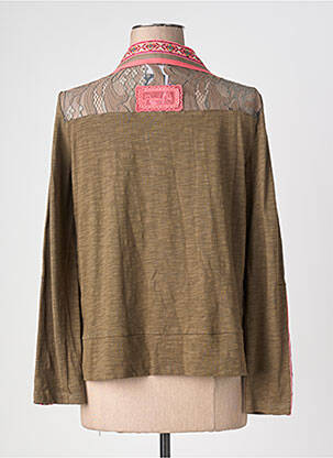 Chemisier coupe droite manches longues marron POUPEE CHIC femme
