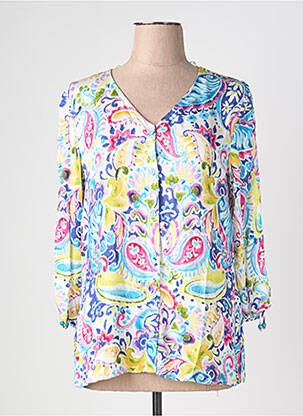 Chemisier coupe droite manches 3/4 bleu TINTA STYLE femme