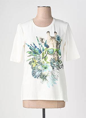 T-shirt sérigraphie avec strass manches courtes beige BETTY BARCLAY femme