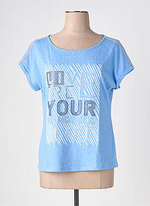T-shirt sérigraphie avec strass manches courtes bleu BETTY BARCLAY femme