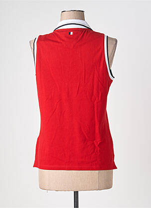 Polo broderie sans manche rouge DELAHAYE femme