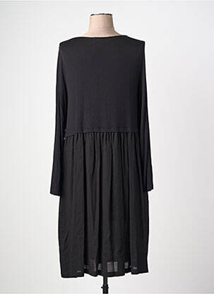 Robe mi-longue manches longues manches longues noir ORTO BOTANICO femme