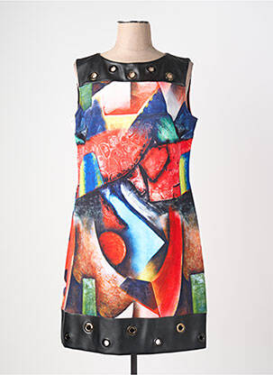 Robe mi-longue imprimé fantaisie sans manche noir JOSEPH RIBKOFF femme