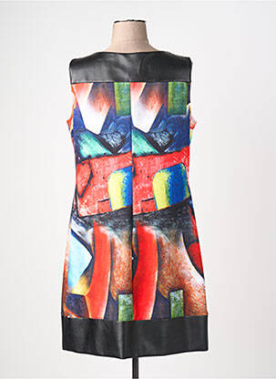 Robe mi-longue imprimé fantaisie sans manche noir JOSEPH RIBKOFF femme