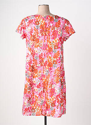 Robe mi-longue imprimé fantaisie manches courtes rouge AGATHE & LOUISE femme