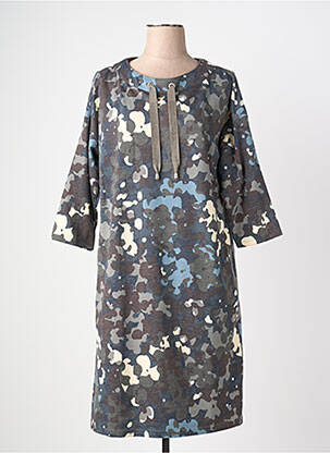 Robe mi-longue imprimé fantaisie manches longues gris BETTY BARCLAY femme