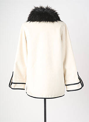 Manteau long fermeture pressionnée a capuche beige REVER MILE femme