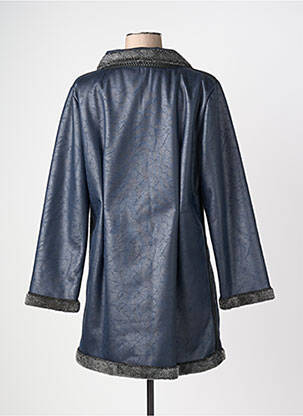 Manteau long fermeture boutonnée sur le devant sans capuche bleu LO! LES FILLES femme