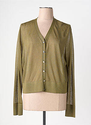Gilet manches longues fermeture boutonnée sur le devant vert COMMA, femme