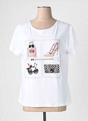 Top manches courtes manches courtes blanc LEO & UGO femme