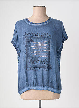 Top imprimé fantaisie manches courtes bleu THOMAS RABE femme