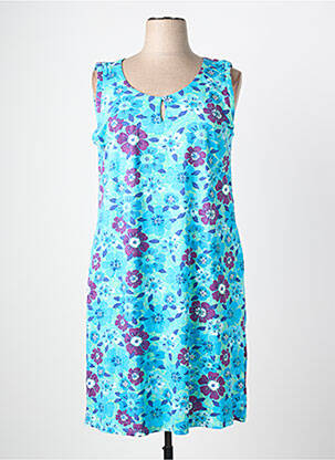 Robe mi-longue coupe fluide sans manche bleu AGATHE & LOUISE femme