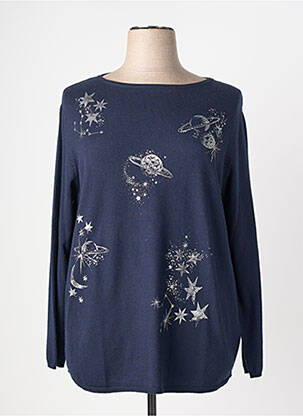 Pull coupe droite manches longues bleu GERRY WEBER femme