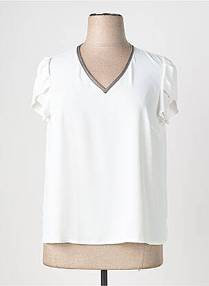 Top coupe fluide manches courtes blanc BARILOCHE femme