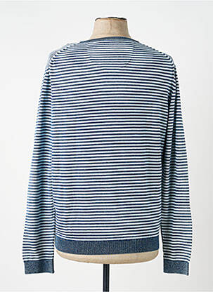 Pull stretch manches longues bleu INDIGO homme