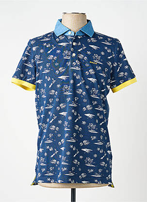 Polo stretch manches courtes bleu NEW ZEALAND AUCKLAND homme