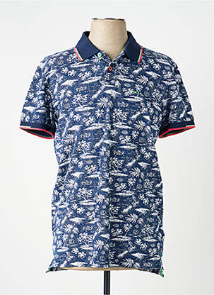 Polo stretch manches courtes bleu NEW ZEALAND AUCKLAND homme